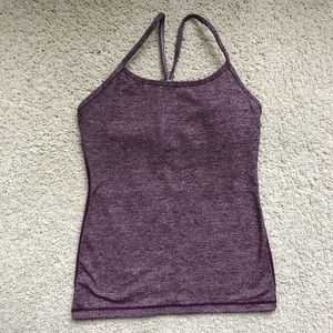 Lululemon Power Y Tank - Heathered Bordeaux Drama